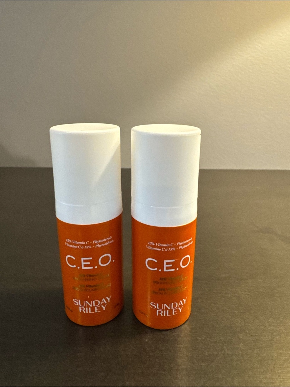 Sunday Riley CEO 15% Vitamin C Brightening Serum .27 fl oz 8 ml Large Travel X2
